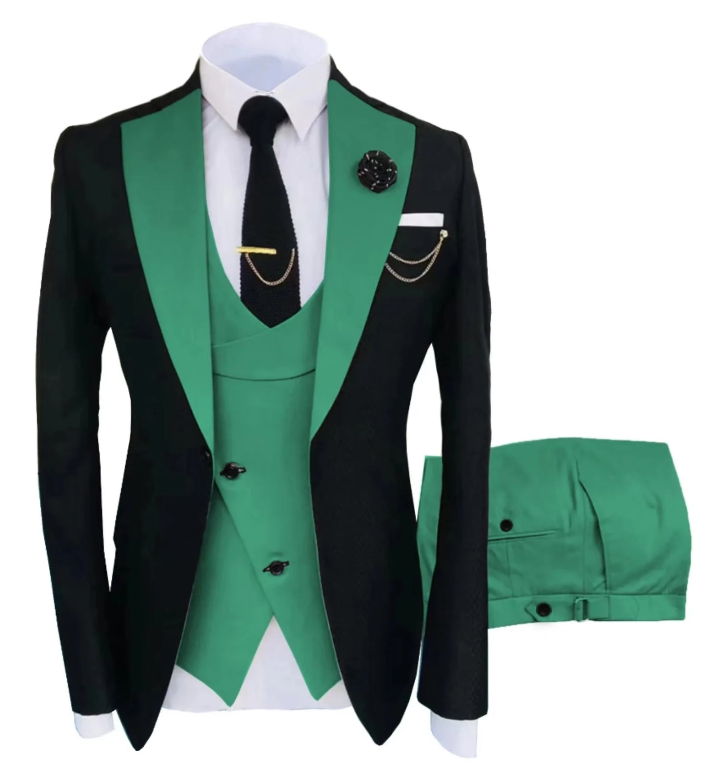 Men's Suit for Wedding 3 Pieces Blazer Vest and Pants Set Fitted Tuxedo for Groomsmen Adult Costume Summer Beach Wedding Parties