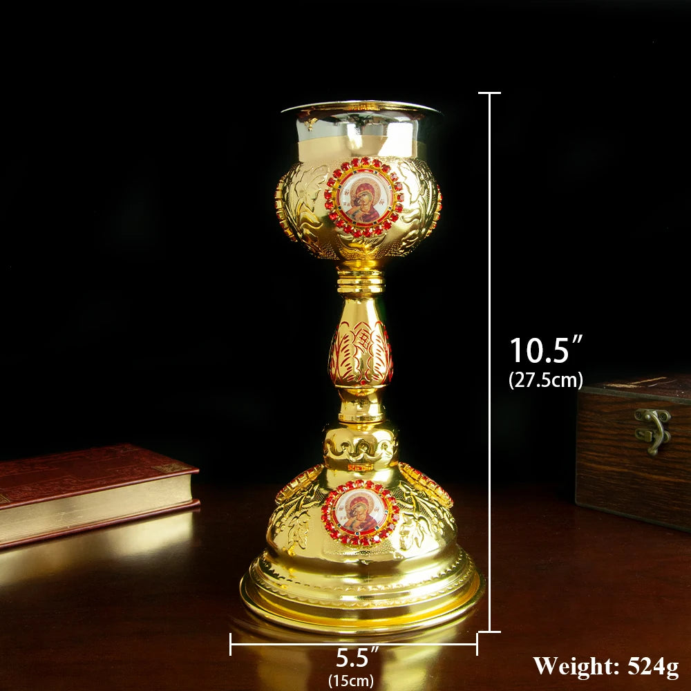 Christian Chalice Church Ceremonial Supplies Alloy Metal Holy Cups Exquisitely Carved Holy Water Spoons And Cups