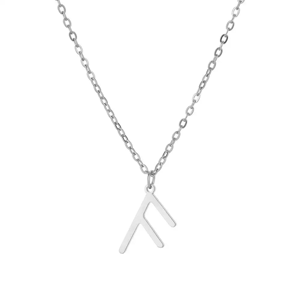 Spiritual Rune Layering Necklace Elder Futhark Runes Feminine Delicate Norse Runic Pendants Minimalist Jewelry for Women