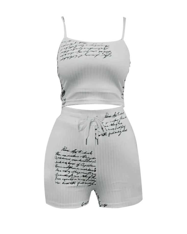 Cherub Urban Pretty Girl Letter Print Contrasting Coat Shorts Three Piece Set.