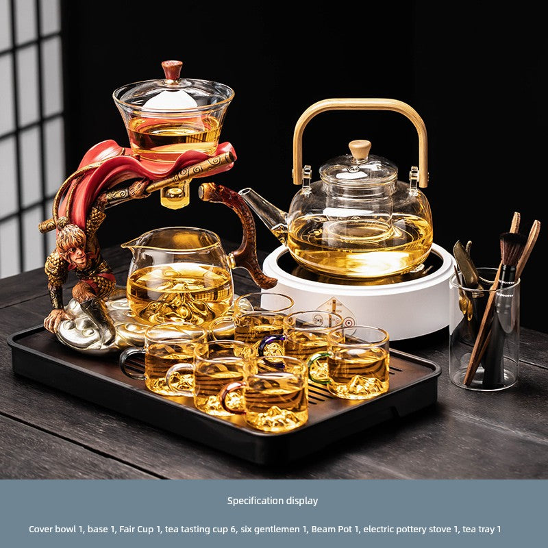 Longnian Glass Bean Bag Automatic Tea Set For Home High-End Teapot Office Reception Kung Fu Tea Brewing Handy Gadget