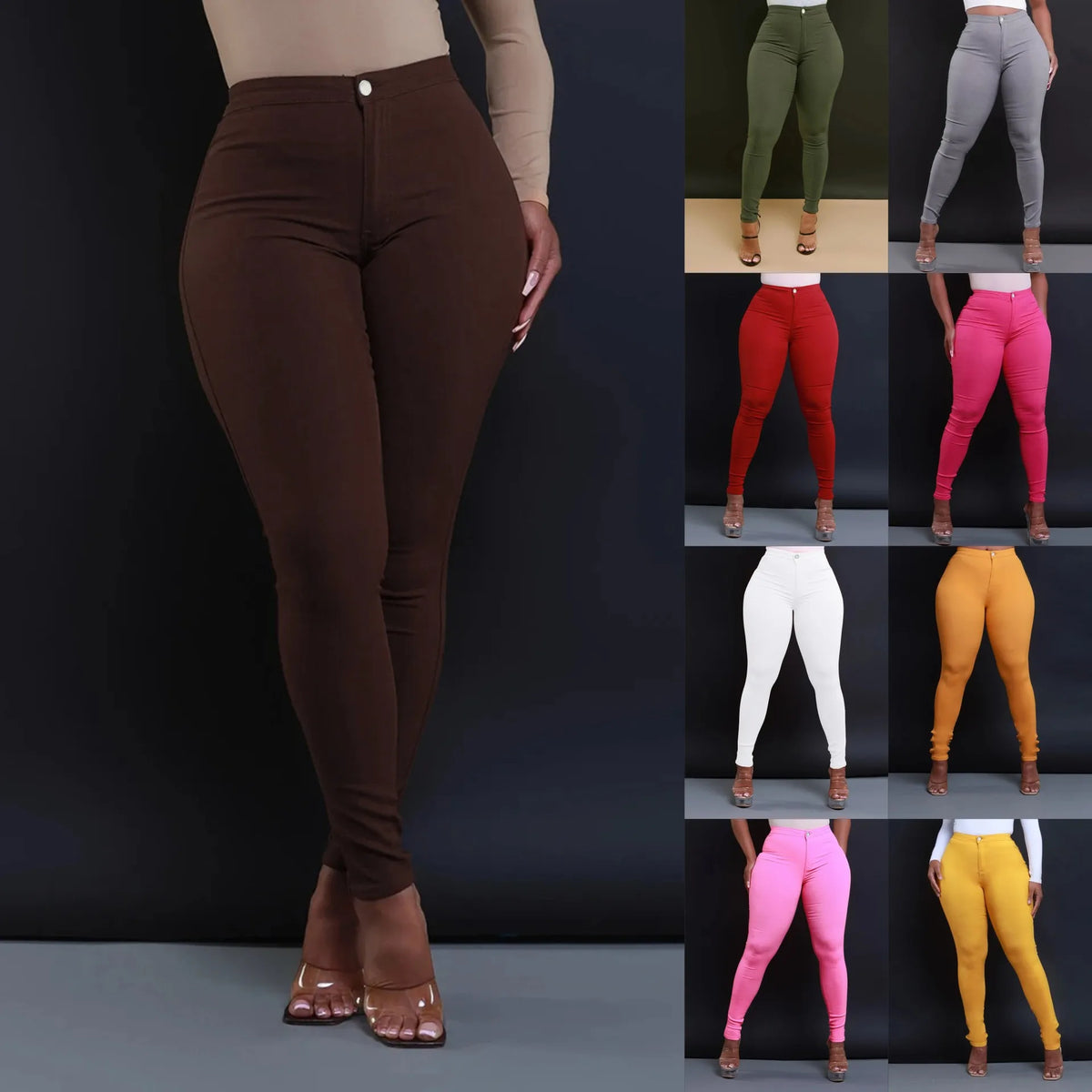 New Skinny Jeans for Spring and Summer.  Available in A Variety of Colors. Women's Casual High-waisted Denim Small Leg Pants
