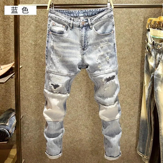 Autumn and Spring New Style Pure Color American Vintage Straight Leg Denim Pants for Men Casual Sports High Quality Jeans