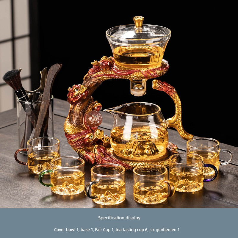Longnian Glass Bean Bag Automatic Tea Set For Home High-End Teapot Office Reception Kung Fu Tea Brewing Handy Gadget