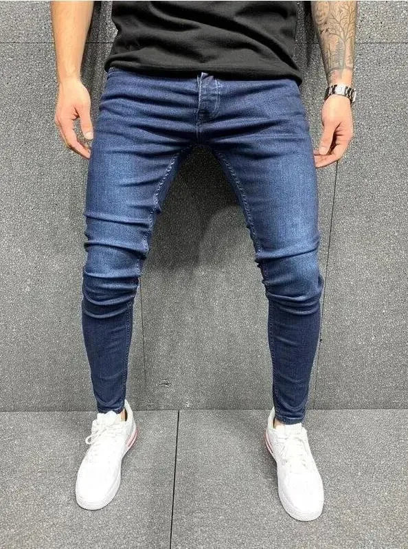 Ripped Jeans Men Stretch Skinny Grey Blue Black Hip Hop Denim Trousers Urban wear Casual Slim Fit Jeans for Men Jogging jean