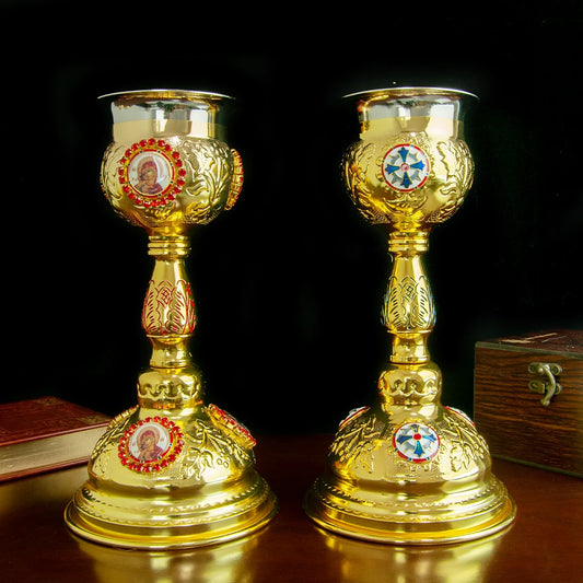 Christian Chalice Church Ceremonial Supplies Alloy Metal Holy Cups Exquisitely Carved Holy Water Spoons And Cups