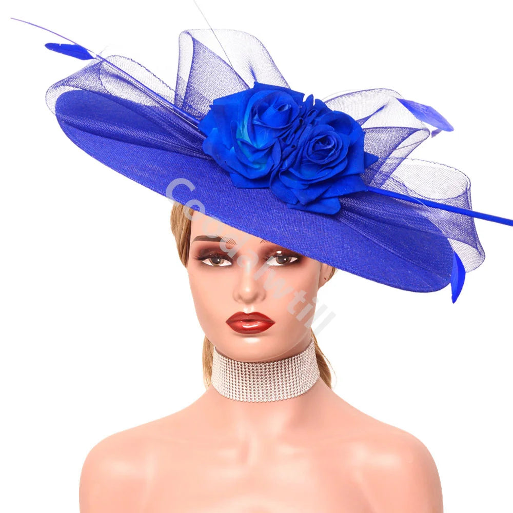 Cherub Women Elegant Royal Ascot Sunday's Best Big Fascinator Hat Church/Wedding Flower Ladies Headpiece Cocktail Party