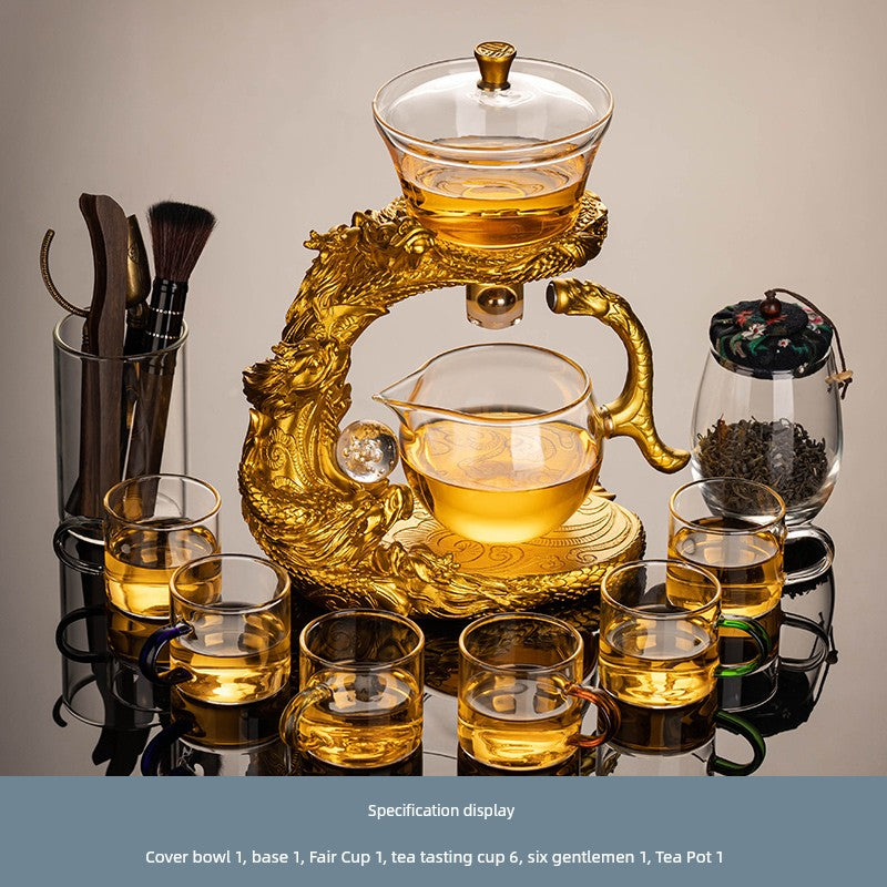 Longnian Glass Bean Bag Automatic Tea Set For Home High-End Teapot Office Reception Kung Fu Tea Brewing Handy Gadget