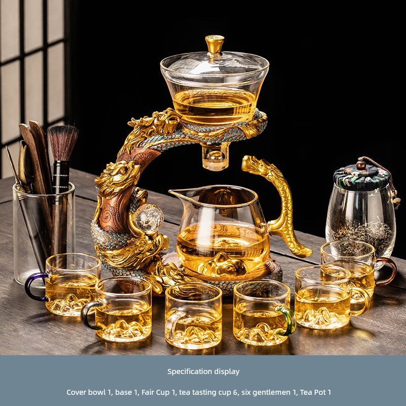 Longnian Glass Bean Bag Automatic Tea Set For Home High-End Teapot Office Reception Kung Fu Tea Brewing Handy Gadget