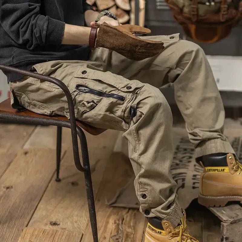 Cherub Cargo drawstring side pocket overalls for men