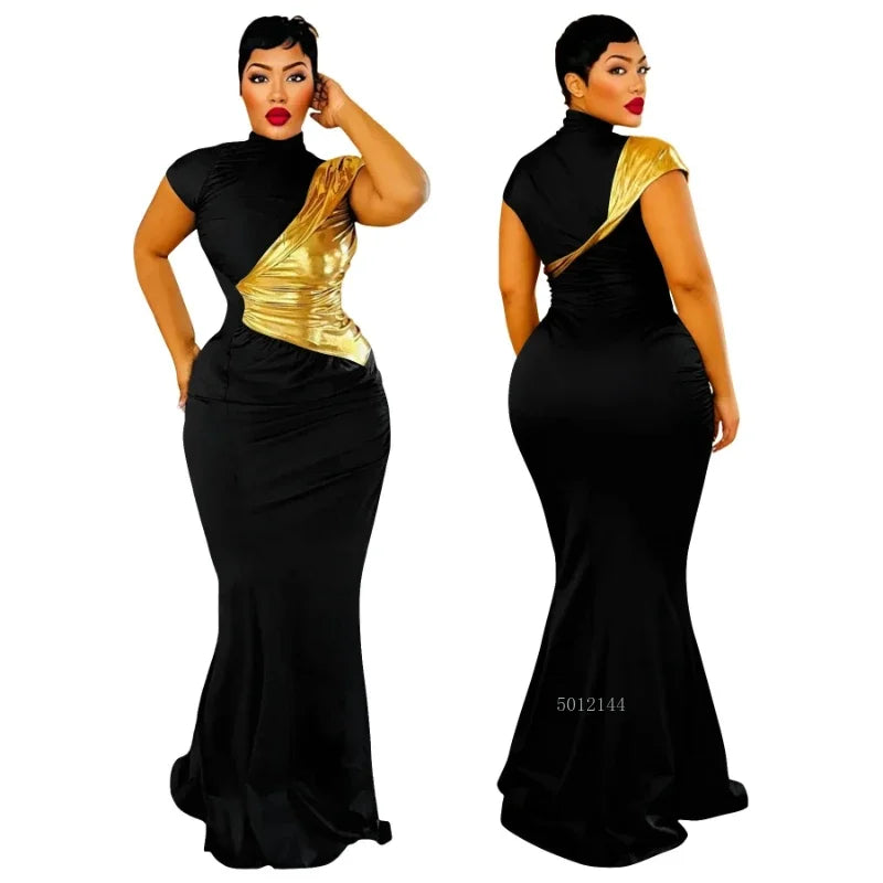 Elegant African Dashiki Maxi Dress for Women Short Sleeve Traditional Spring Summer Fairy Dream Clothing Ladies African Dresses