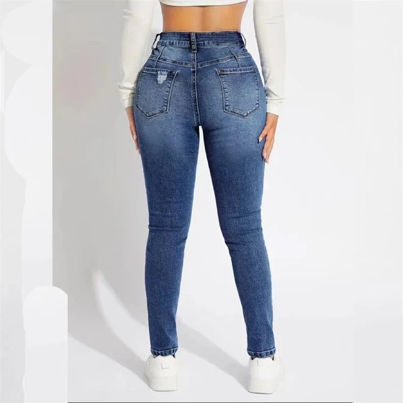 Cherub Fashion slit Pencil Jeans Women Denim Pants. Female Casual Urban anywhere Trousers 2024 Summer Trend Urbanwear