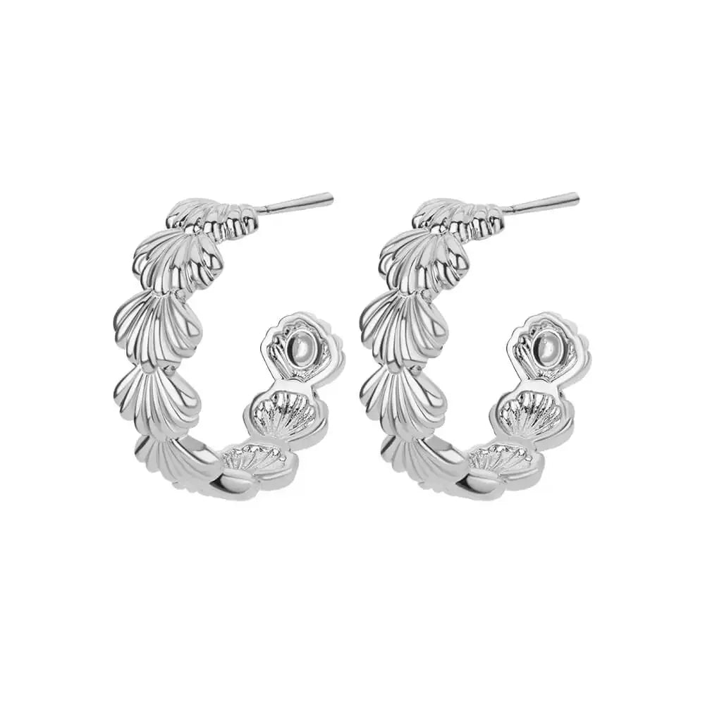 Stainless Steel Shell Earrings For Women Gold Color C-shaped Starfish Butterfly Earring