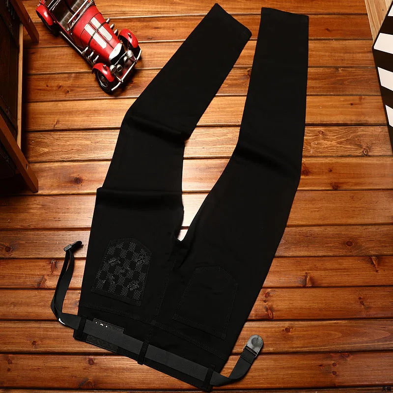 High-End Luxury Summer Thin black, Jeans Slim Straight