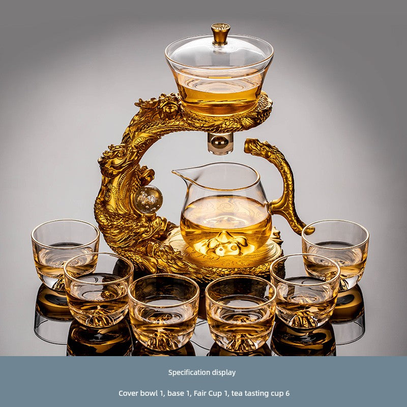 Longnian Glass Bean Bag Automatic Tea Set For Home High-End Teapot Office Reception Kung Fu Tea Brewing Handy Gadget