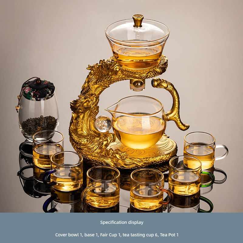 Longnian Glass Bean Bag Automatic Tea Set For Home High-End Teapot Office Reception Kung Fu Tea Brewing Handy Gadget