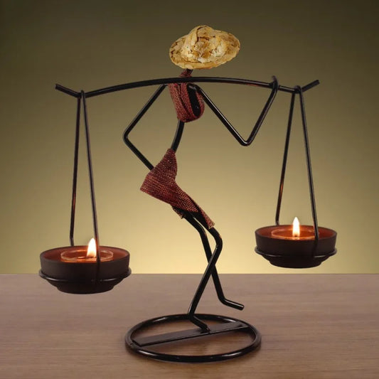 Candle Holder 1pcs Candle Holder Spiritual/ Meditation intimate soft light Home Decor Metal Craft Rustic Table Centerpiece