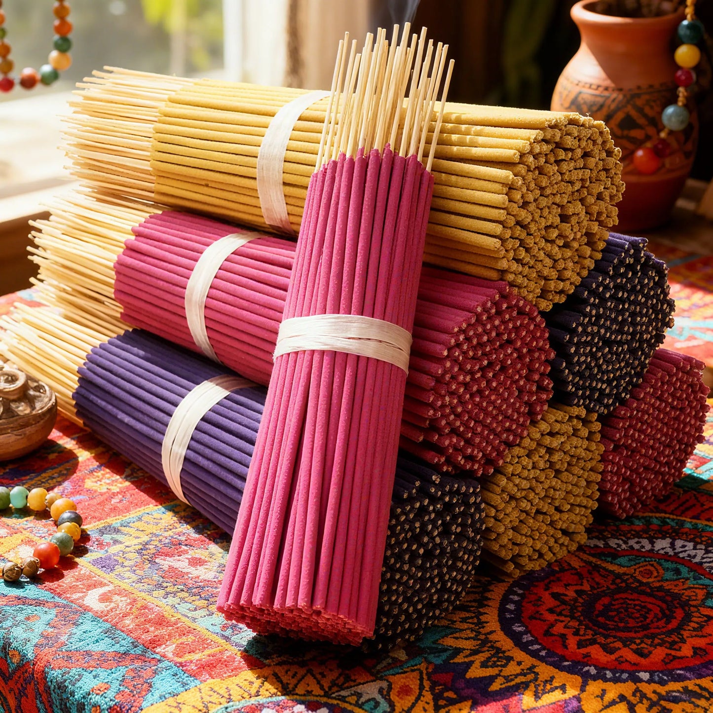 14 Sets of 280 Incense Sticks, Lavender, Milky Fragrance, Jasmine, Rose, Sandalwood, White Sage and Dragon's Blood Scents, Suitable for Home, Office, Yoga, Meditation, after Meals, Reading, Music, Long-Lasting Fragrance