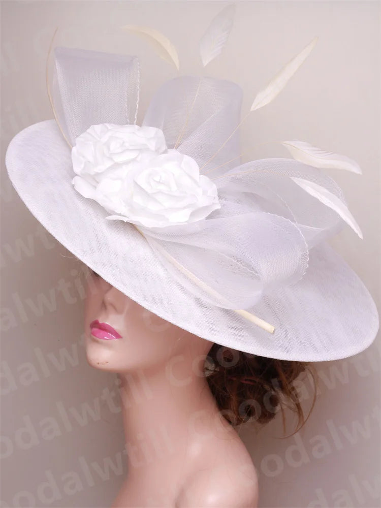 Cherub Women Elegant Royal Ascot Sunday's Best Big Fascinator Hat Church/Wedding Flower Ladies Headpiece Cocktail Party