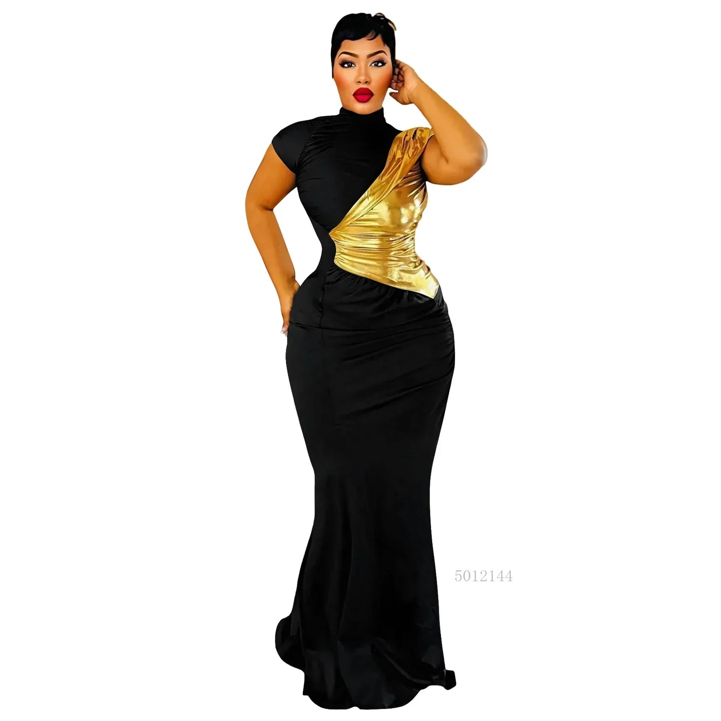 Elegant African Dashiki Maxi Dress for Women Short Sleeve Traditional Spring Summer Fairy Dream Clothing Ladies African Dresses