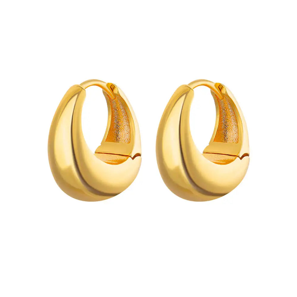 Stainless Steel Shell Earrings For Women Gold Color C-shaped Starfish Butterfly Earring