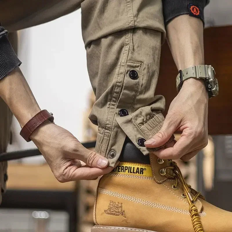 Cherub Cargo drawstring side pocket overalls for men