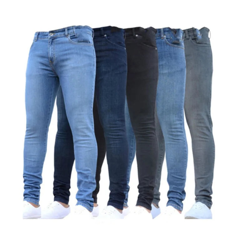 Mens Black Jeans Slim Fit Quality Gray Casual Male Jeans Pants Skinny Fit Men Pants Hip Hop Urbanwear Cotton Denim Trousers