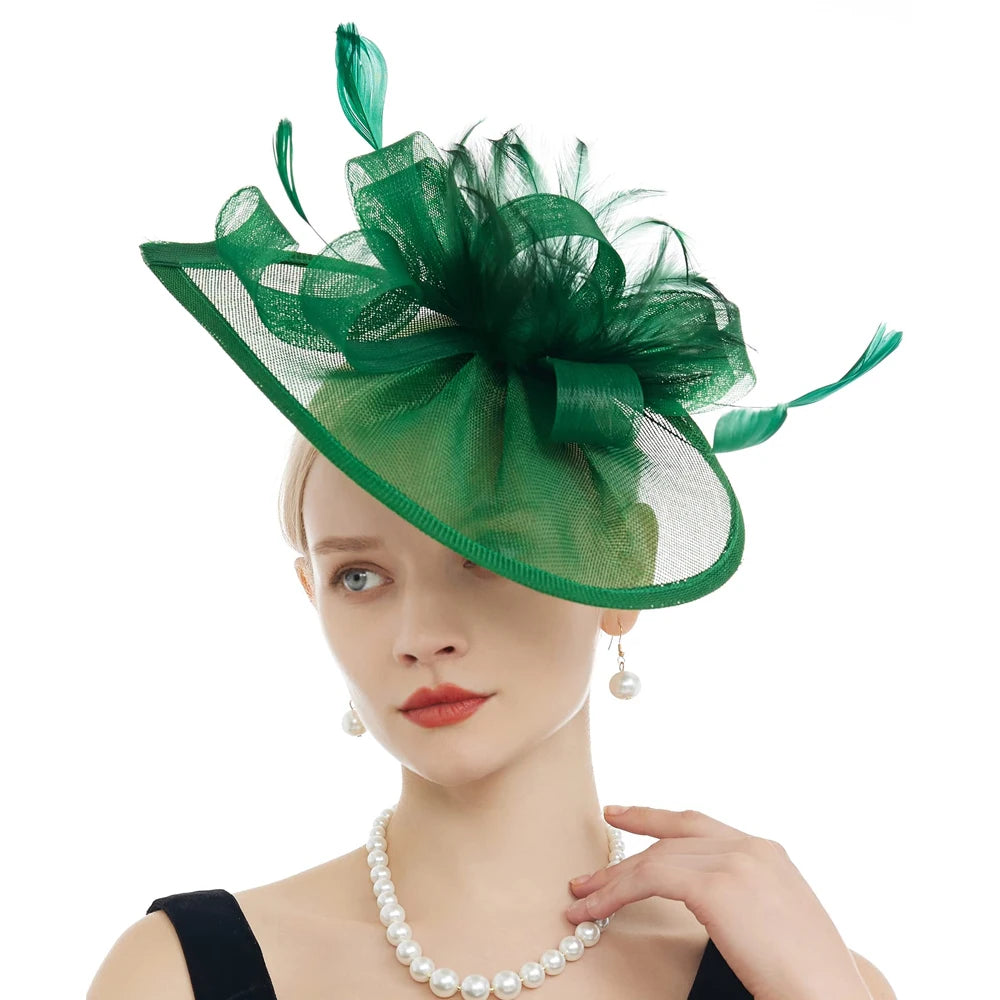 Cherub New Charming Fascinators Feather Church/Wedding Drop Mesh Hat Flower Cocktail Tea Party Hat