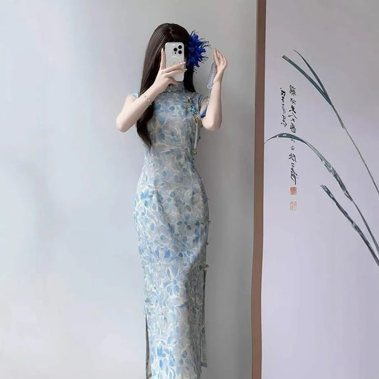 Chinese Dress Qipao Cheongsam Traditional Chinese Clothing Hanfu Sexy Ethnic Style Women Clothes Party / Fairy