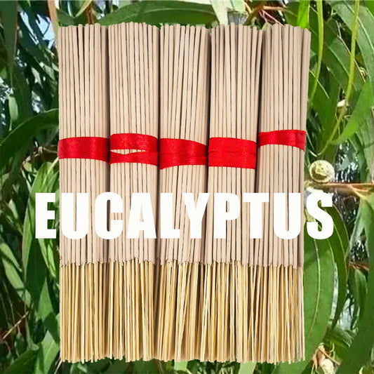 High-Quality Natural Bamboo Eucalyptus Incense Sticks - Long-Lasting Fresh Mint Fragrance, Home Yoga Meditation/Prayer Protect, Holiday Decoration (Christmas, Halloween, Thanksgiving) - Air Purification and Relaxation Aroma