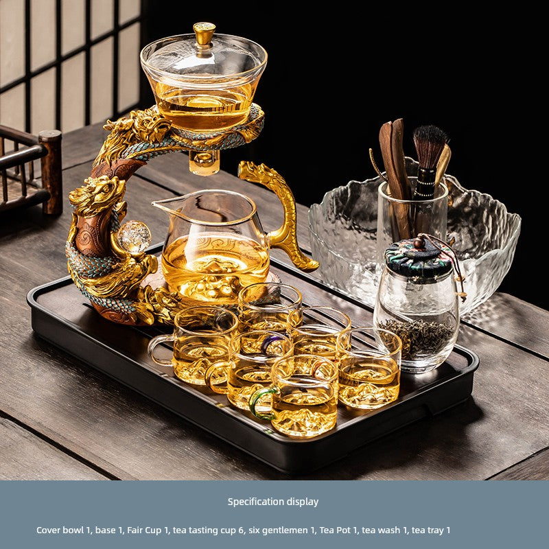 Longnian Glass Bean Bag Automatic Tea Set For Home High-End Teapot Office Reception Kung Fu Tea Brewing Handy Gadget