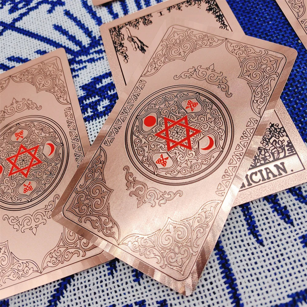 Gold Foil Tarot Plastic Cards Rose Pink Oracle Waterproof Card Deck Mysterious Board Game Divination Cards