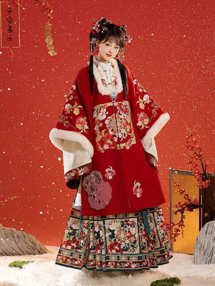 Chunluo Wanxiang Ming Long Shirt Hanfu Women's 2024 New Autumn And Winter Thick New Year's Clothing Horse Face Skirt Ancient