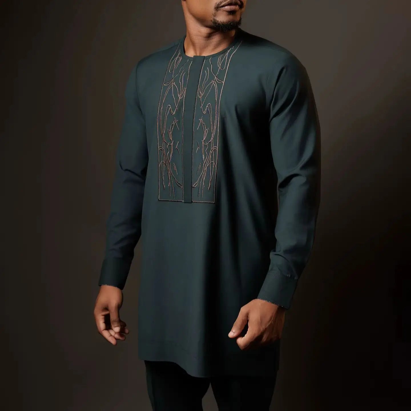 African Traditional Men Suit Printed Shirt Top Elastic Waist Pants White Wedding 2 Piece Set Outfits Ethnic Style Costumes