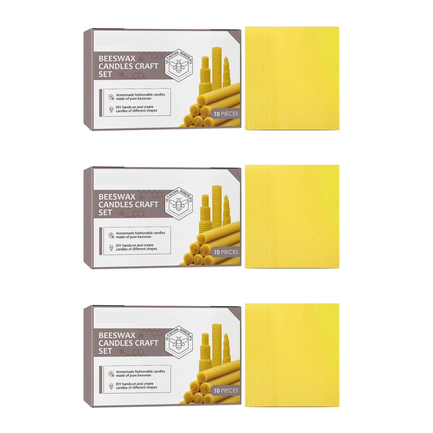 10pcs Natural Beeswax Candles Handmade No Additives Luxury High-end Candles For Candlelight Dinner Wedding Ceremony