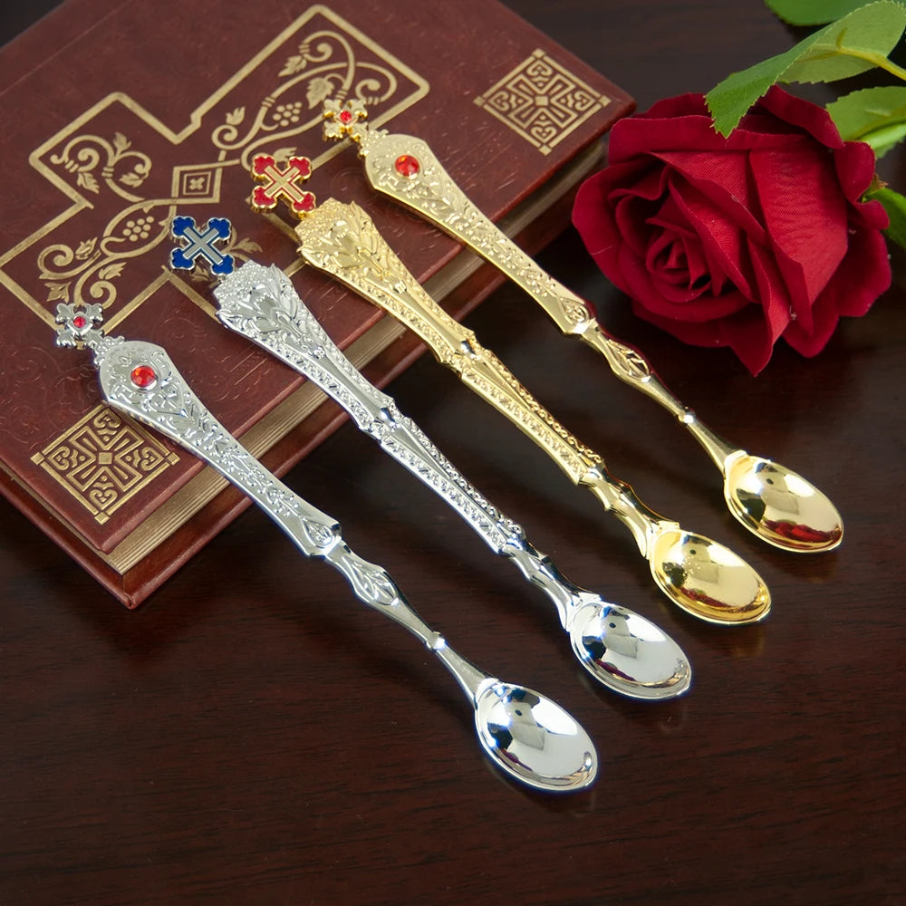 Christian Chalice Church Ceremonial Supplies Alloy Metal Holy Cups Exquisitely Carved Holy Water Spoons And Cups