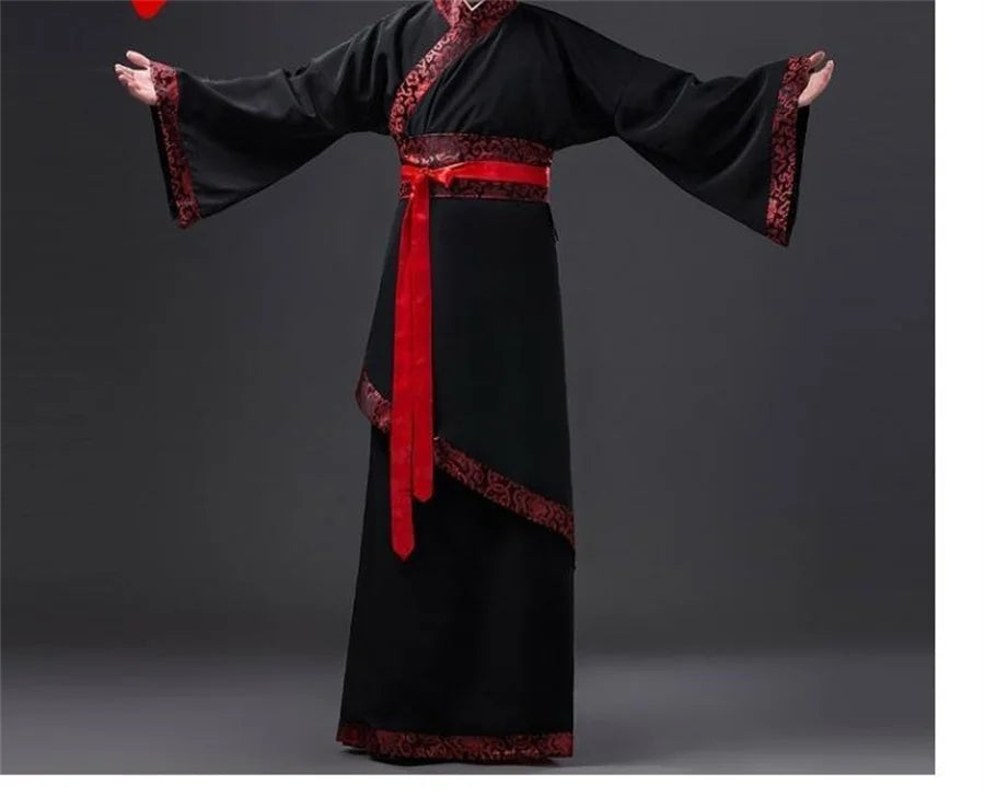Chinese Silk Robe Ancient Knight Costumes Men Aldult Kimono China Traditional Vintage Ethnic Stage Cosplay Dance Costume Hanfu