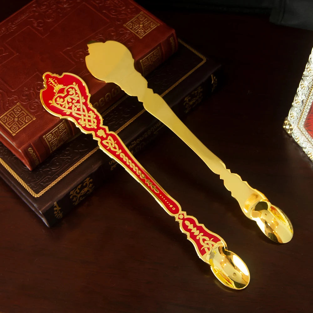 HTISOK New 2026 Eastern Orthodox Holy Oil Ritual Supplies Gold Plated Metal Utensils Corpus Christi Plates Mass Supplies SetGift