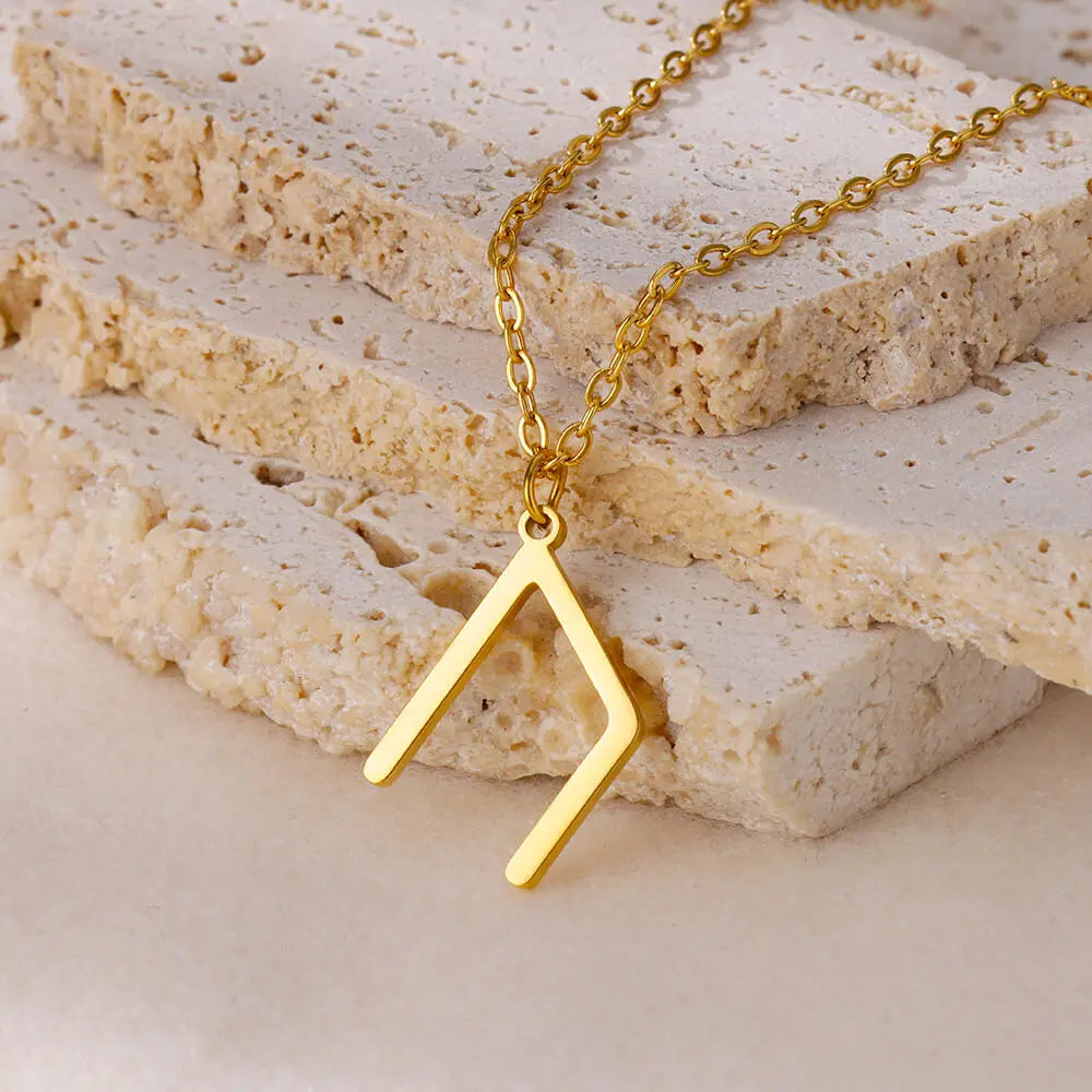 Spiritual Rune Layering Necklace Elder Futhark Runes Feminine Delicate Norse Runic Pendants Minimalist Jewelry for Women