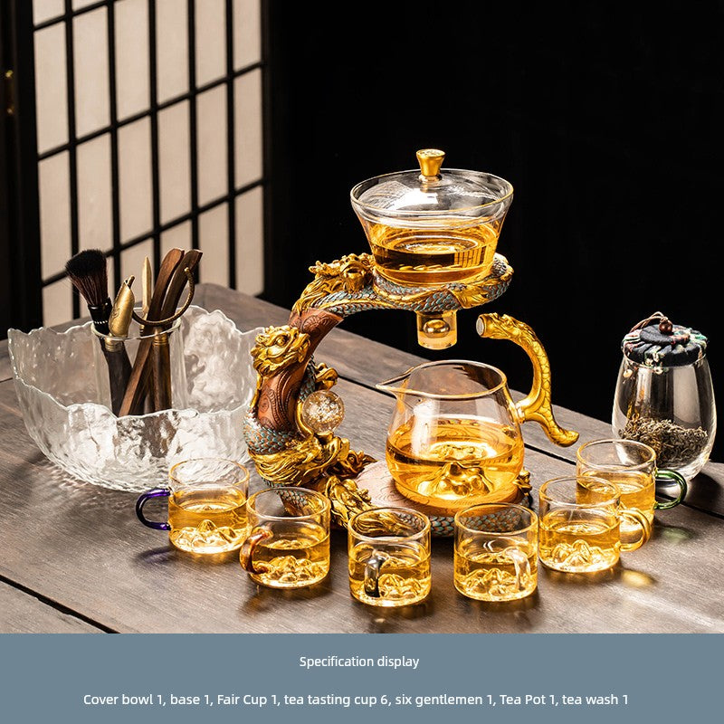 Longnian Glass Bean Bag Automatic Tea Set For Home High-End Teapot Office Reception Kung Fu Tea Brewing Handy Gadget