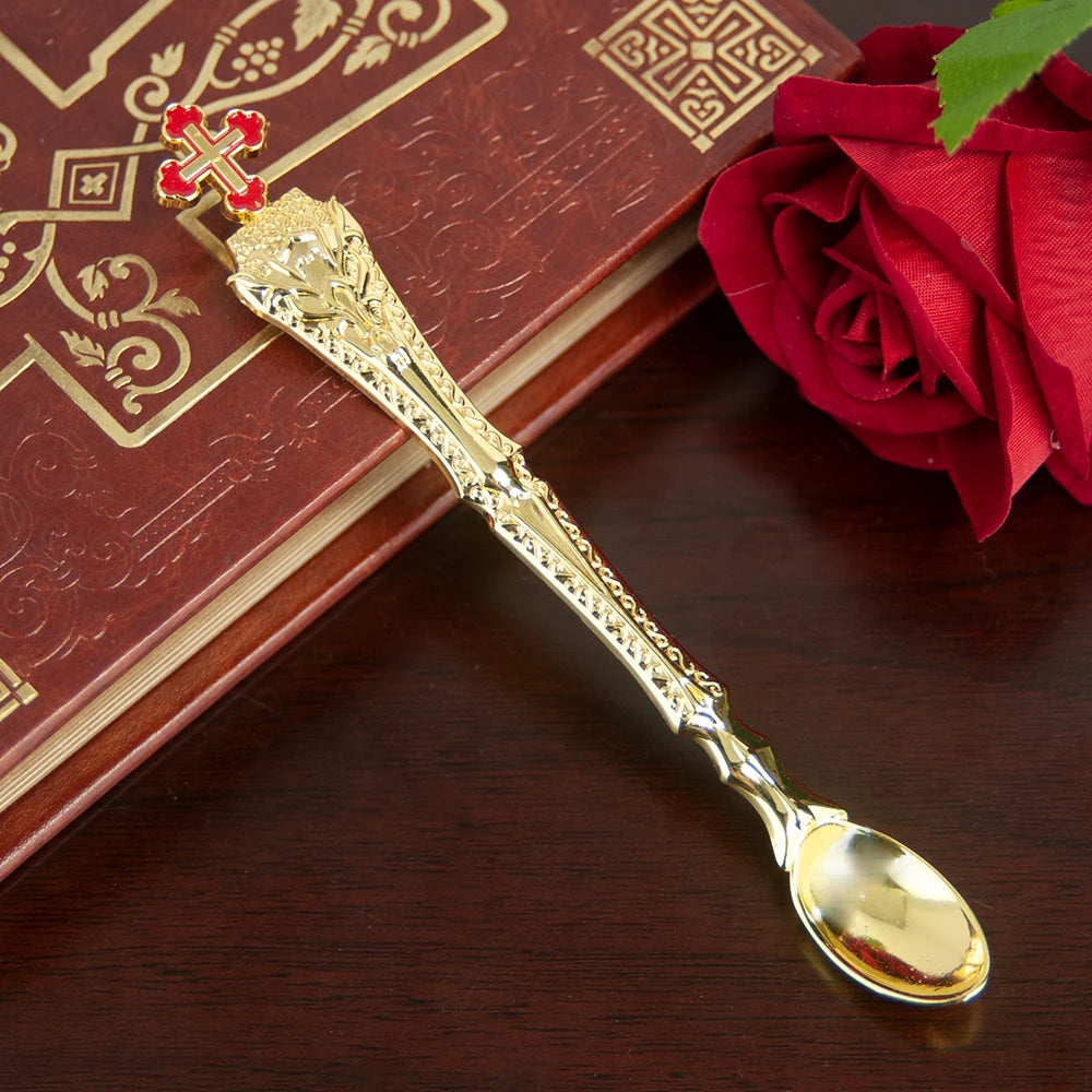 Christian Chalice Church Ceremonial Supplies Alloy Metal Holy Cups Exquisitely Carved Holy Water Spoons And Cups