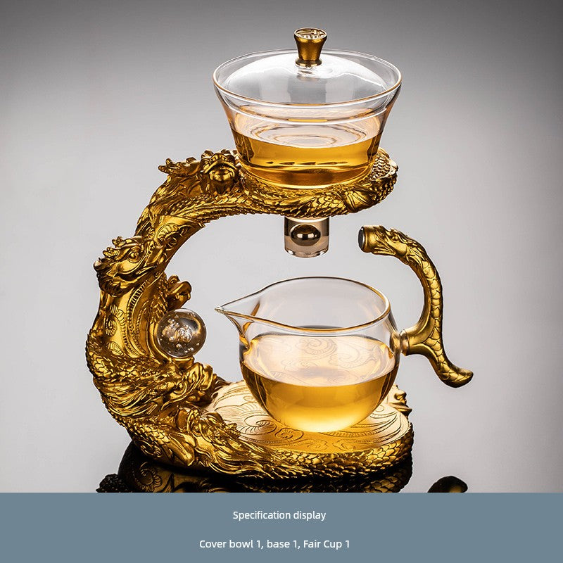 Longnian Glass Bean Bag Automatic Tea Set For Home High-End Teapot Office Reception Kung Fu Tea Brewing Handy Gadget