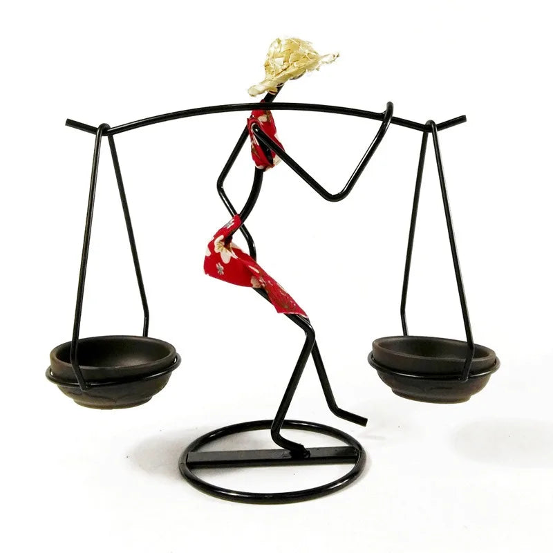 Candle Holder 1pcs Candle Holder Spiritual/ Meditation intimate soft light Home Decor Metal Craft Rustic Table Centerpiece