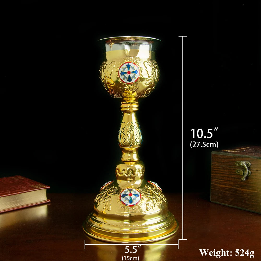 Christian Chalice Church Ceremonial Supplies Alloy Metal Holy Cups Exquisitely Carved Holy Water Spoons And Cups