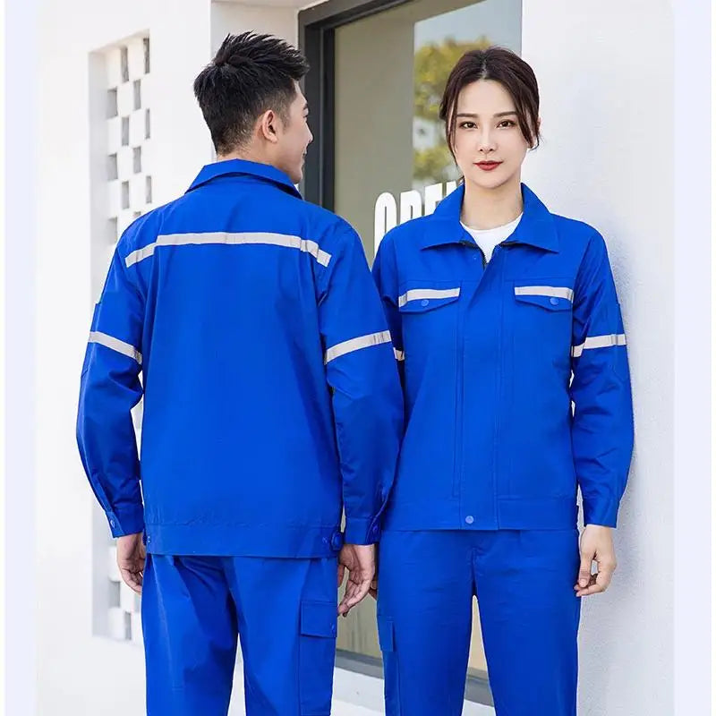 Cotton Summer Workwear With Printed Men's Long Sleeved Thin Suit For Workshop Workers Electrical And Mechanical Welding Fixtures