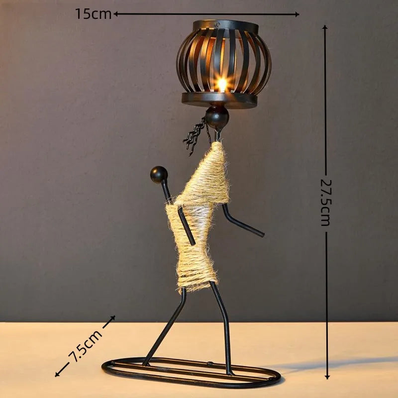 Candlestick Holders Hot Sale French Metal Candlestick Abstract(Afro)Character Sculpture Handmade Decors
