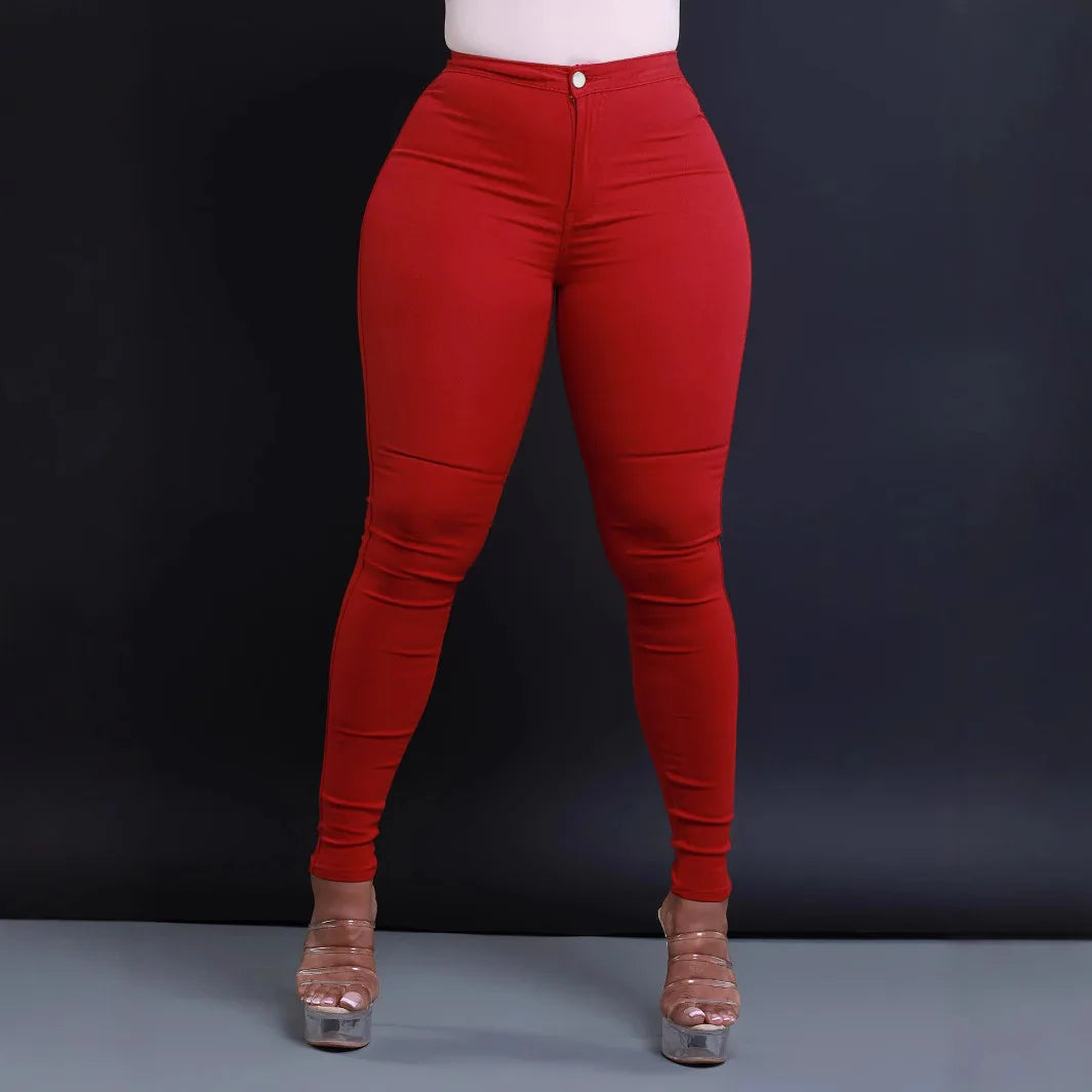 New Skinny Jeans for Spring and Summer.  Available in A Variety of Colors. Women's Casual High-waisted Denim Small Leg Pants
