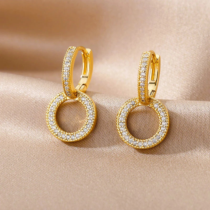 Cherub Round Hoop Earrings for Women Stainless Steel