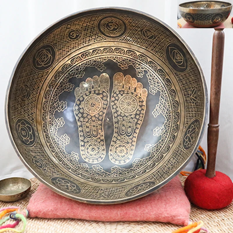 Handmade Copper Singing Bowls Yoga Healing Sound Bowl Meditation Singing Bowl Stress Reduction Relax Percussion Instruments