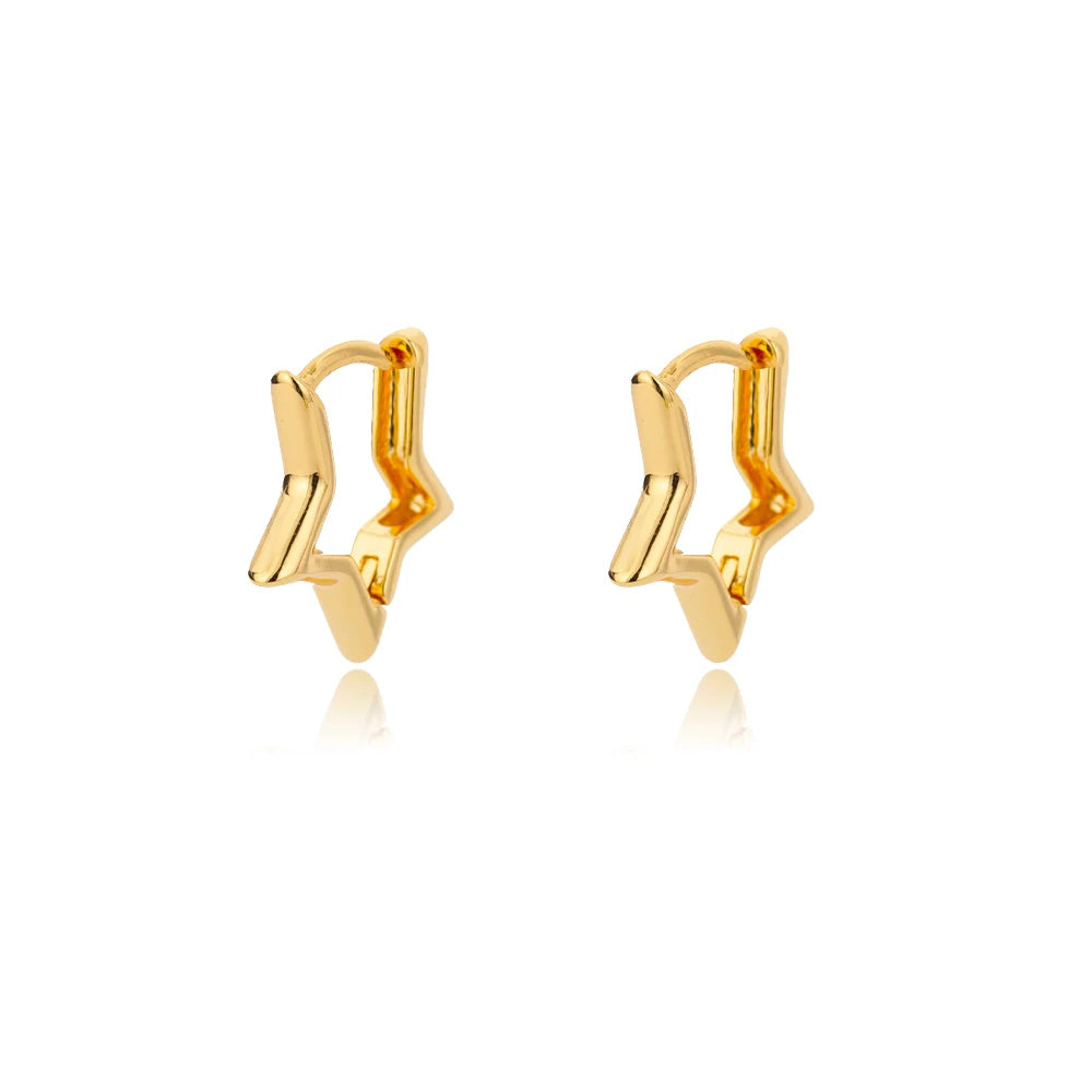 Stainless Steel Shell Earrings For Women Gold Color C-shaped Starfish Butterfly Earring